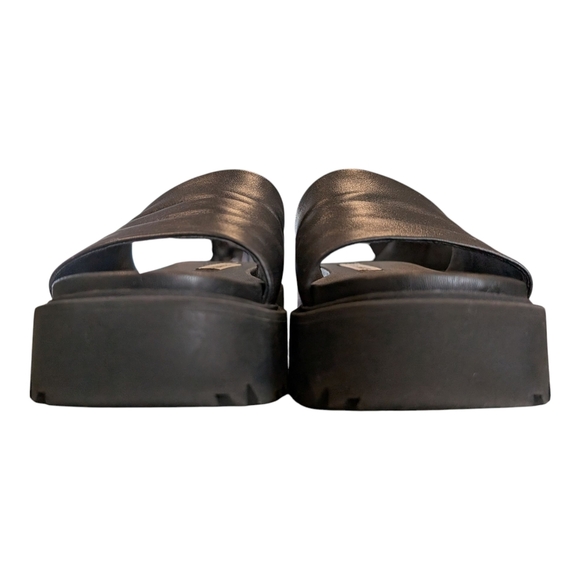 Steve Madden Black Slip-On Platform Slides 90s Inspired - Picture 5 of 8